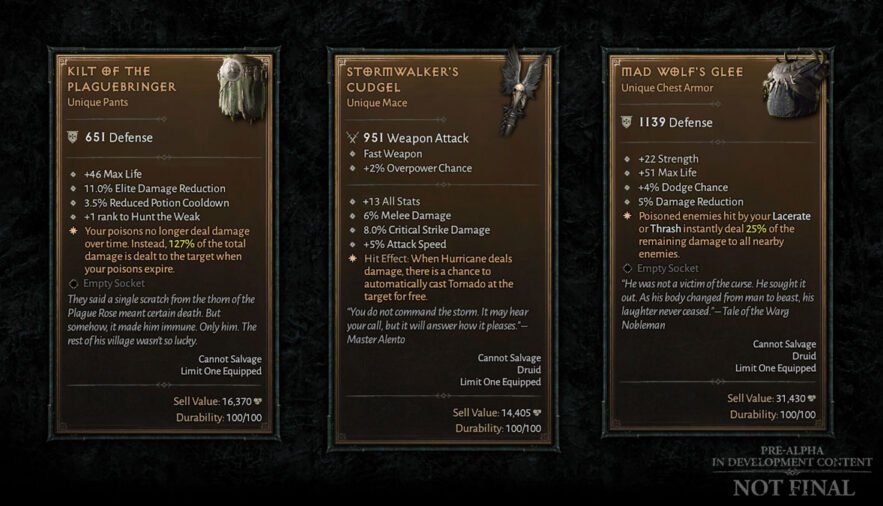 unique items diablo 2