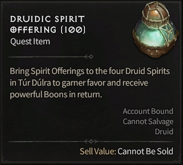 Spirit Boons - Druidic Spirit Offerings