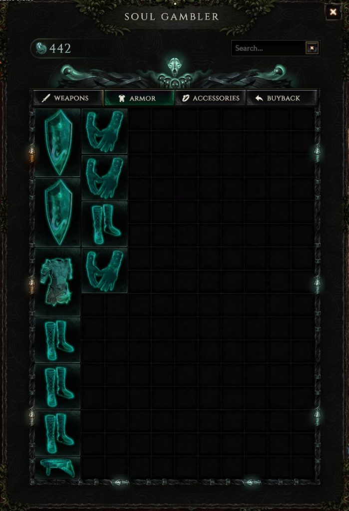 Soul Gambler Inventory 699 X 1024