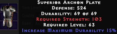 Superior Archon Plate Durability