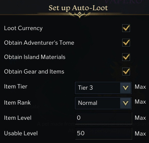 Pet Auto Loot